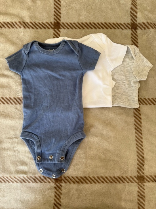 Carter's Other - Carter's Short-Sleeve Baby Bodysuit 3-Pack - Blue, White, Gray